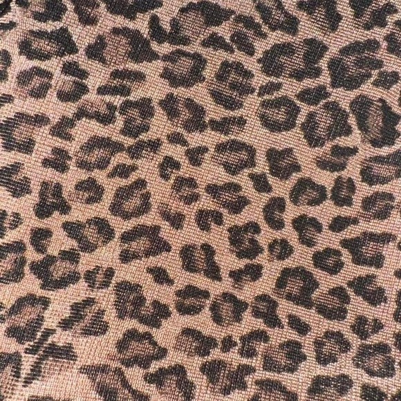Vintage Kathi Lee sheer cheetah Leopard Print Knit Stretch Short Sleeve Top S - Picture 4 of 4